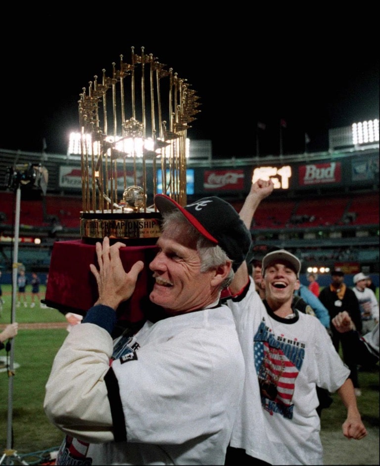 In 1995, the Atlanta Braves carried the World Series trophy and Ted Turner lifted the trophy